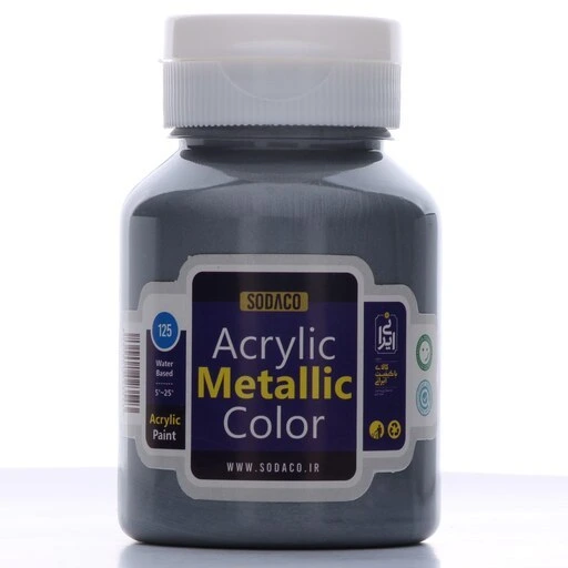خرید و قیمت رنگ اکریلیک متالیک سوداکو 125 میل نقره ای سیر کد acrylic ...