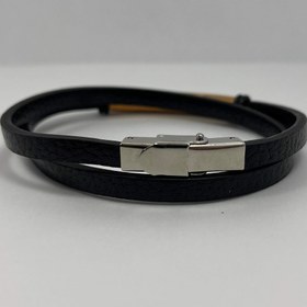 تصویر دستبند چرم مردانه رولکس کد 15 Rolex men's leather bracelet; code 15