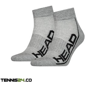 تصویر جوراب تنیس ساق کوتاه هدHEAD PERFORMANCE QUARTER UNISEX(grey) پک دوتایی-خاکستری HEAD Performance Quarter Socks Chaussettes Performance Quarter Mixte