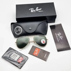 تصویر عینک خلبانی ریبن یووی پلاریزه اصلی شیشه سنگ rayban p 3025 