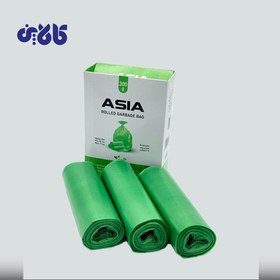 تصویر کیسه زباله آسیا سه رول سبز سایز 70*55 (متوسط) Asia Trash Bags 3 Rolls Green Size 70*55 (Medium)