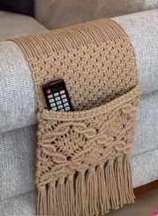 تصویر جا کنترلی مکرومه طرح گل رنگ نسکافه ای رنگ قابل تغییر ابعاد ۱۰۰ سانت ja kontoroli