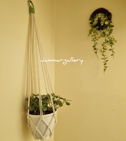 تصویر آویز گلدان مکرومه macrame hanging planter
