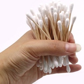 تصویر گوش پاک‌کن چوب بامبو Bamboo Cotton Swabs بسته استوانه‌ای 