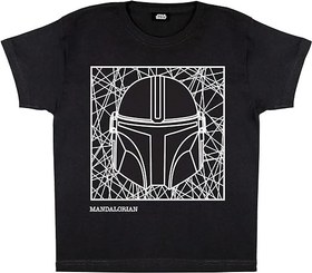 تصویر تیشرت لانگ دخترانه مندلورین | تیشرت لانگ دخترانه The Mandalorian طرح Helmet Line Drawing 