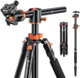 تصویر K&amp;F Concept TM2515T DSLR Camera Tripod Professional Horizontal Aluminium Tripods 5 Section Portable Monopod with 360 Degree Ball Head Quick Release Plate for Canon Nikon Sony DSLR Cameras 