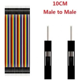 تصویر کابل فلت 40 رشته رنگی دوسر نری 10 سانتیمتر | flat cable male to male (10cm) 