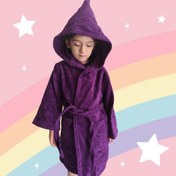 تصویر حوله پالتویی کودک ماندگار کد 9908 سایز 70 رنگ بادمجانی 