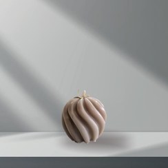 تصویر شمع دکوری گوی اسپیرال سبز 