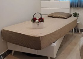 تصویر کاور تشک مخمل حبابی کشدار یک نفره رنگ قهوه ای 