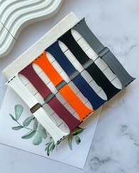 تصویر بند ساعت اورجینال سیلیکونی مگنتی SIMPLE - آبی اقیانوسی / 38/40/41 Apple Watch Magnet Strap For Smart Watch