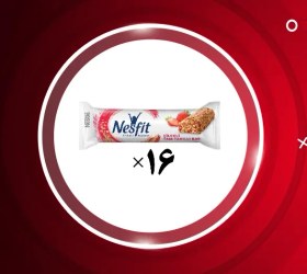 تصویر پروتئین بار رژیمی برند نستله سری فیتنس با طعم توت فرنگی بسته ی ۱۶ عددی nestle انواع بار و تنقلات مغذی نستله