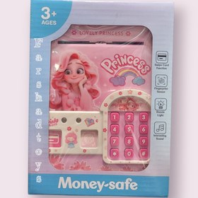 تصویر اسباب بازی قلک مدل گاو صندق رمز دار اثرانگشتی موزیکال وارداتی در 8 طرح آیتم 3015 - کرومی 