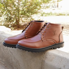 تصویر نیم بوت مردانه LV عسلی مدل Roni ویژه 