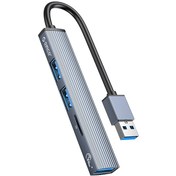 تصویر هاب USB ۴ پورت اوریکو مدل AH-A12F با کارت ریدر 