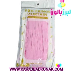 تصویر پرده متالایز رنگ صورتی پاستلی 