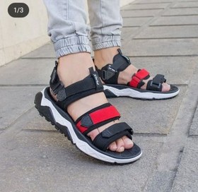 تصویر صندل مردانه مدل چسبی - فروش عمده 8 جفتی - قرمز 