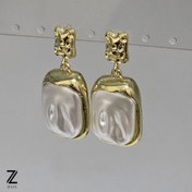 تصویر گوشواره مینیمال صدفی کد ۱۰۹۶ 