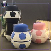 تصویر قمقمه مدل فوتبالی تاشو ورزشی گنجایش 0.5 لیتر Foldable sports football model thermos flask, capacity 0.5 liters