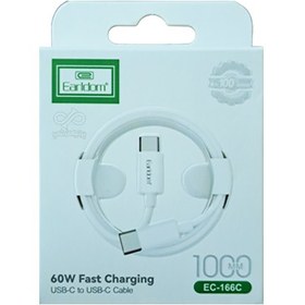 تصویر کابل تبدیل دو سر تایپ سی 60 وات ارلدام مدل EC-166C Earldom EC-166C USB Type-C to USB Type-C 60W 1M