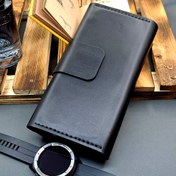 تصویر کیف پول و موبایل چرمی مشکی سافتی kp101 ا leather wallet kp101 leather wallet kp101