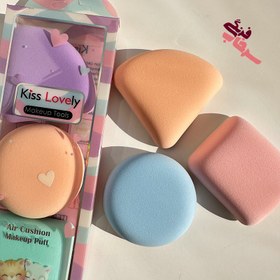 تصویر پک 3 عددی پد آرایشی Kiss Lovely Pack of 3 Kiss Lovely cosmetic pads