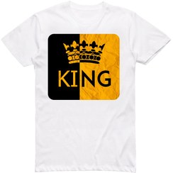 تصویر تیشرت مردانه و پسرانه سفید طرح کینگ آرت 