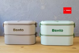 تصویر ظرف غذای دو طبقه داخل استیل بنتو Bento