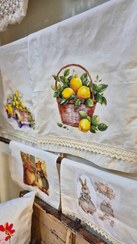 تصویر رانر چاپی لینن نوار دوزی کتان 