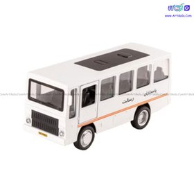 تصویر ماشین فلزی مینی بوس فیات موزیکال چراغدار 