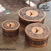 تصویر ست لاکچری باکس مسی طرح ارغوان ( نانو شده ، ساخت زنجان ) 