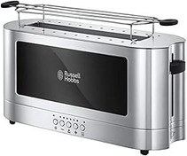 تصویر Russell Hobbs (23380GCC) Toaster Slot Long - 1420W ، فناوری نان تست ، 7 تنظیمات ، یخ زدایی/مجدداً/لغو ، نمای شیشه ای ، فولاد ضد زنگ - ضمانت 1 ساله Russell Hobbs (23380GCC) Long Slot Toaster - 1420W, Toast Technology, 7 Settings, Defrost/Reheat/Cancel, Glass View, Stainless Steel - 1-Year Warranty