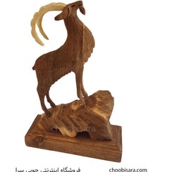 تصویر قیمت و خرید مجسمه گوزن چوبی مدل T0213 - چوبی سرا 