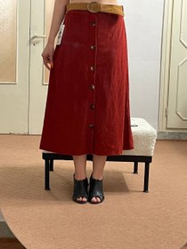 تصویر دامن مخمل کبریتی ترک جلودگمه دار کد800 - 4 ا skirt skirt