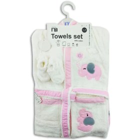 تصویر ست حوله تن پوش طرح فيل گل ابر مادرکر Mothercare Towel set code:606020/1