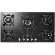 تصویر گاز استیل البرز مدل G-5908 شیشه ای (قطعات ایتالیایی) Steel Alborz Plate Gas Stove G5908 Model