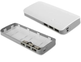 تصویر کیس پاوربانک سه خروجی USB با برد ۵ باتری 