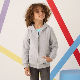 تصویر سویشرت کلاه دار پسرانه برند مکس MAX رنگ طوسی روشن (قواره کوچک) sinsay kids sweatshirt