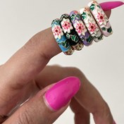 تصویر گوشواره میناکاری حلقه ای کد0822 