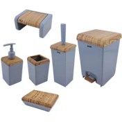 تصویر ست سرویس بهداشتی اطلس ATLAS 5 تکه طرح چوب مدل زاگرس کد 710 