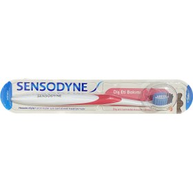 تصویر مسواک نرم سنسوداین برای مراقبت از لثه و داندنهای حساس با برس نرم Sensodyne soft toothbrush to care for gums and sensitive teeth with a soft brush