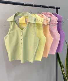 تصویر تاپ یقه شکاری دلبـر - یاسی 