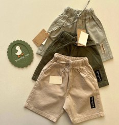 تصویر شلوارک کتان - سبزتیره / سایز۱ 