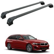تصویر جعبه بار سقفی BMW 3 TOURING G21 2022 2025 ROOF RACK CARRIER SPACER POST ROD PAW PRO 2 BLACK auto paw 