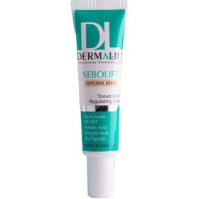 تصویر کرم ضد جوش بژ روشن درمالیفت مدل Sebolift سبوماظرفیت 30 میلی لیترDermalift Sebolift Tinted Sebum Regulating Cream 30 