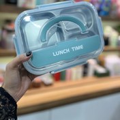 تصویر لانچ باکس داخل استیل سه خونه - سبزابی 