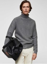 تصویر پلیور مردانه ژاکت بافتنی یقه دار اورجینال MANGO Man 