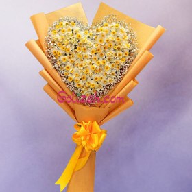 تصویر دسته گل قلبی نرگس 