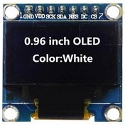 تصویر ماژول نمایشگر OLED سفید تک رنگ “0.96 اینچ 7 پین با رابط SPI 