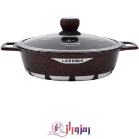 تصویر تابه گرانیتی لایف اسمایل مدل FLCMSHR28 LIFE SMILE FLCMSHR24 Shallow Pot with Granite Coating